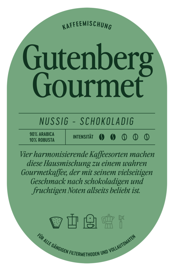 Gutenberg Gourmet Kaffee Label