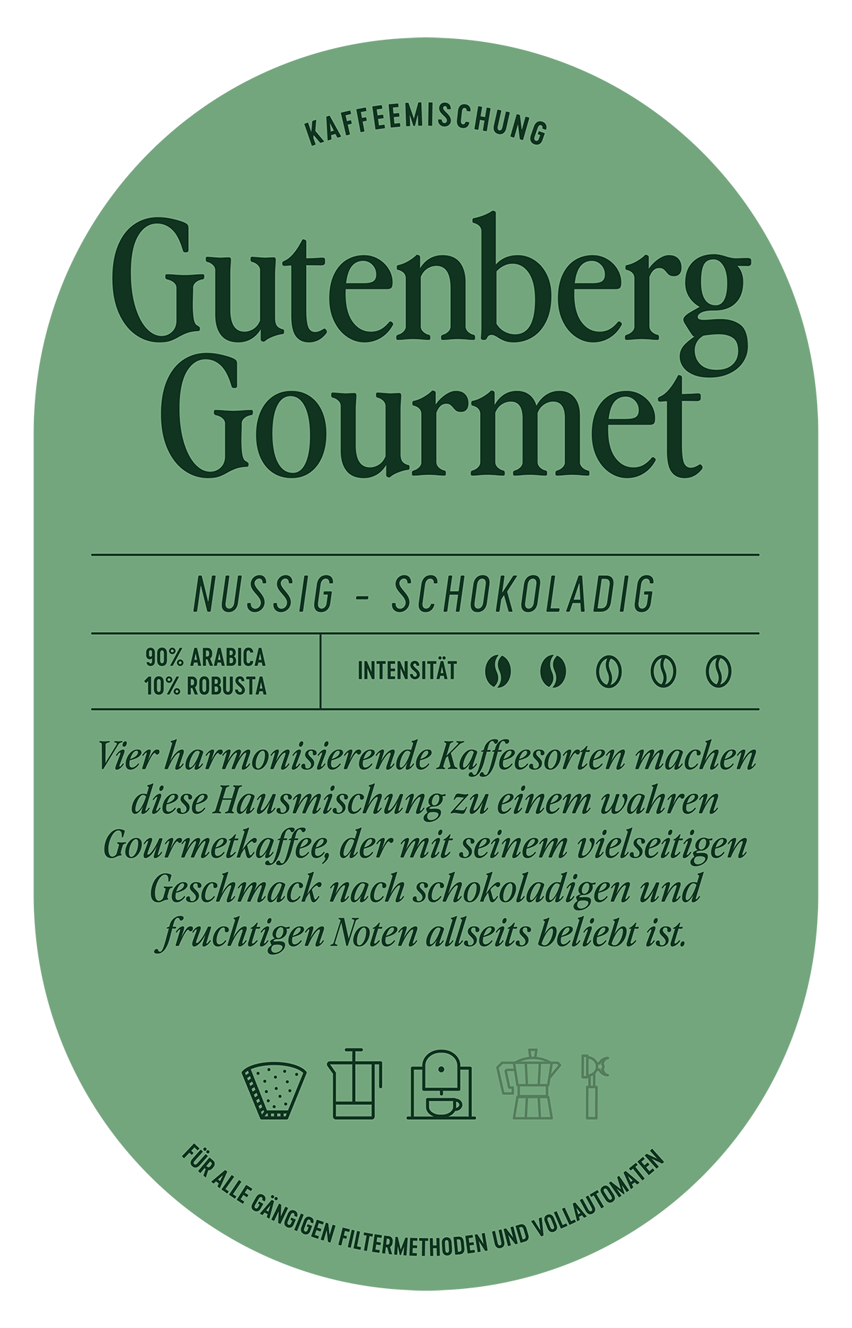 Gutenberg Gourmet Kaffee Label