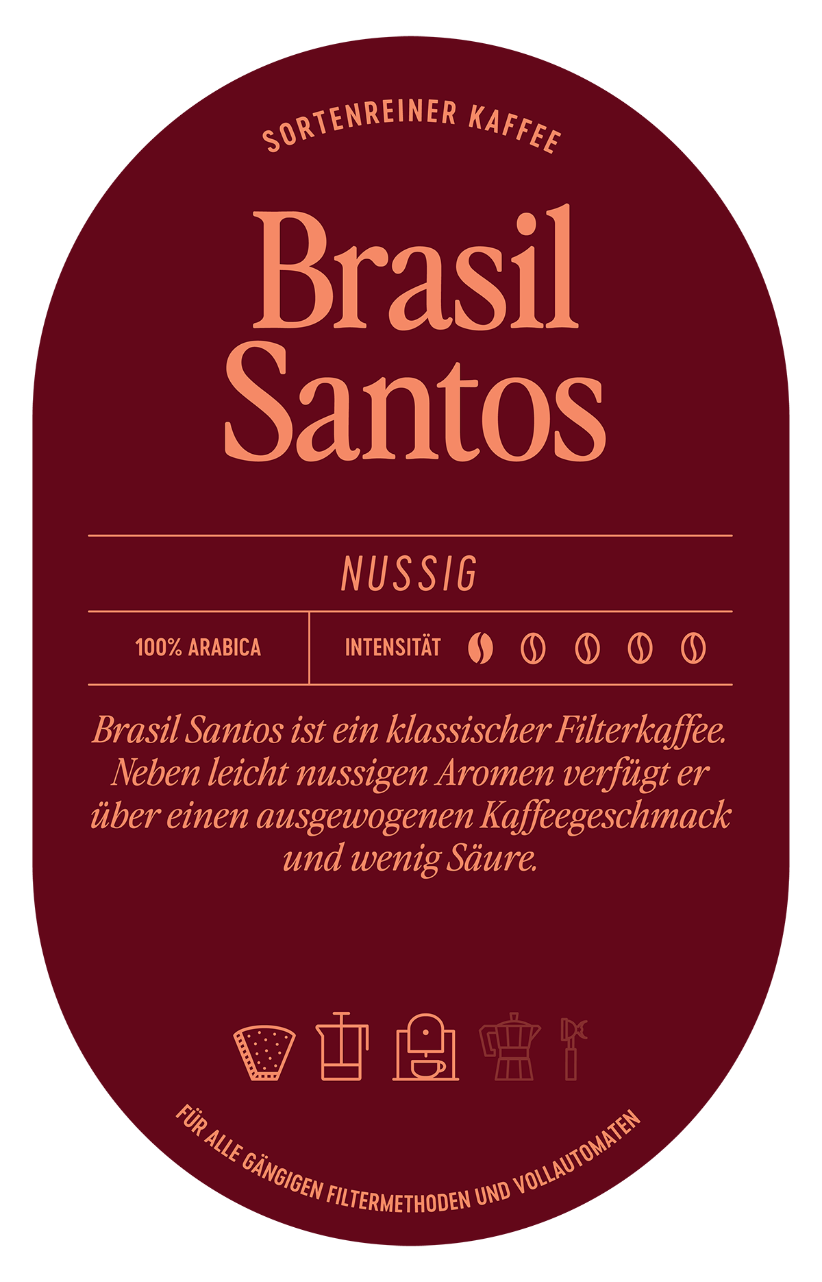 Brasil Santos Kaffee Label
