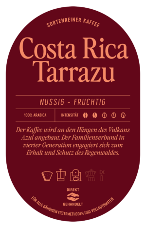 Costa Rica Tarrazu Label
