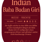 Indien Baba Budan Giri Kaffee Label