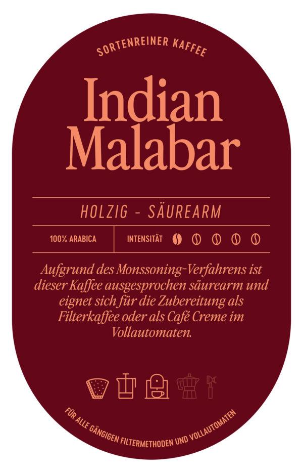 Indien Malabar Kaffee Label