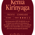 Kenia Kirinyaga Kaffee Label