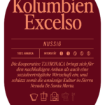 Kolumbien Excelso Kaffee Label