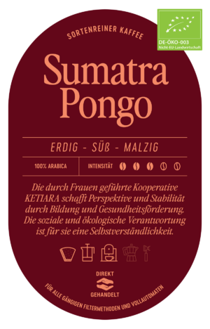 Sumatra Pongo Kaffee Label