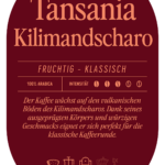 Tansania Kilimandscharo Kaffee Label