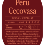 Peru Cecovasa Kaffee Label Peru Cecovasa Kaffee Label
